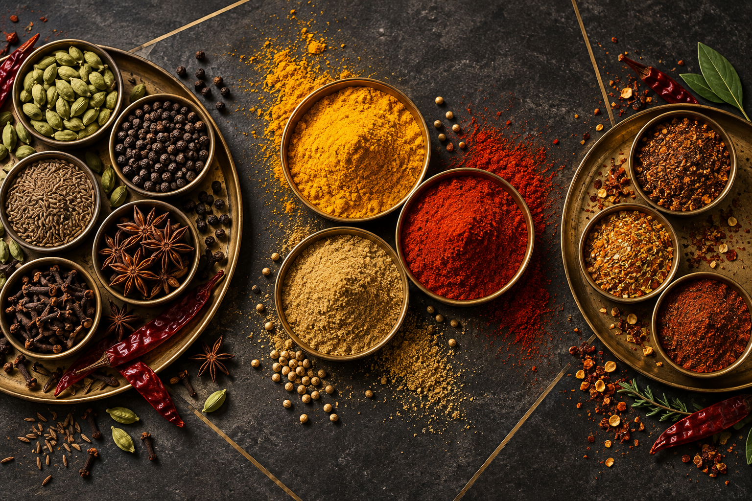 A curated collection of whole and ground spices